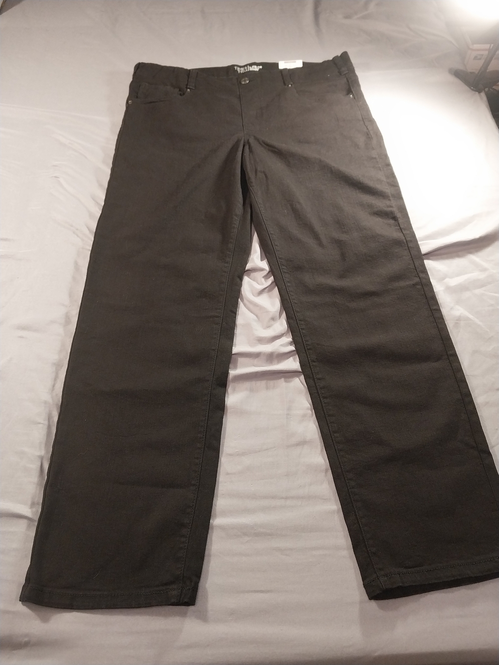 Time Tru Mid-Rise Straight Leg Black Pants # 341